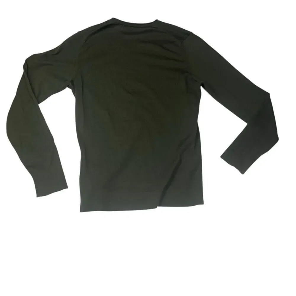 Wool & Co size small Olive green long sleeve shirt wool blend base layer coolmax